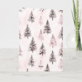 Rosa Weihnachtsbäume Karte (Rückseite)