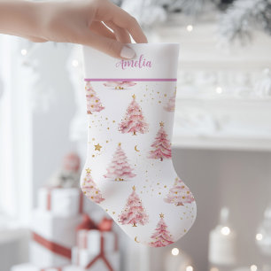 Rosa Weihnachtsbäume Kleiner Weihnachtsstrumpf