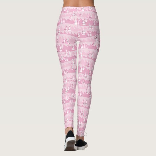 Rosa Weihnachtsbäume Leggings (Rückseite)