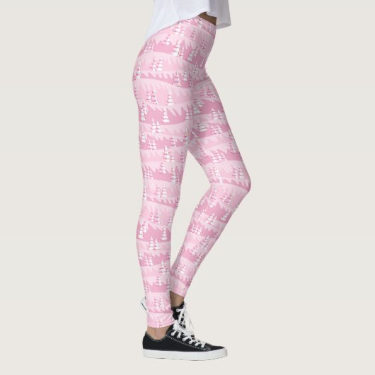 Rosa Weihnachtsbäume Leggings (Rechts)