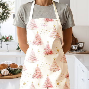 Rosa Weihnachtsbäume Personalisiert Schürze