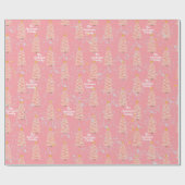 Rosa Weihnachtsbäume Personalisiertes Wrapping Pap Geschenkpapier (Flach)