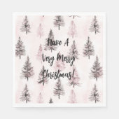 Rosa Weihnachtsbäume Serviette (Vorderseite)