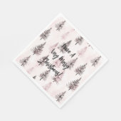 Rosa Weihnachtsbäume Serviette (Ecke)