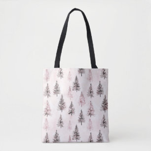 Rosa Weihnachtsbäume Tasche