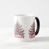 Rosa Weihnachtsbäume Verwandlungstasse (VorderseiteRechts)