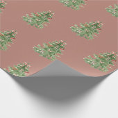 Rosa Weihnachtsbaumen Bows Geschenkpapier (Ecke)