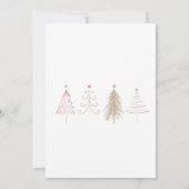 Rosa Weihnachtsbaumen Winterpiniendusche Einladung (Rückseite)