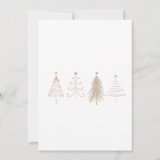 Rosa Weihnachtsbaumen Winterpiniendusche Einladung (Rückseite)