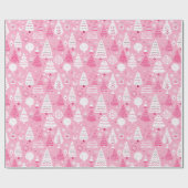 Rosa Weihnachtsbaumgeschenkpapier Geschenkpapier (Flach)