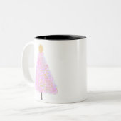 Rosa Weihnachtsbaumkaffee Tasse (Vorderseite Links)