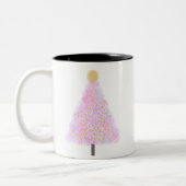 Rosa Weihnachtsbaumkaffee Tasse (Links)