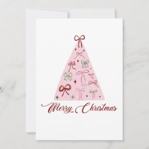 Rosa Weihnachtsbaumkarte Einladung
