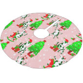 Rosa Weihnachtsbaumkuh Polyester Weihnachtsbaumdecke (Schrägansicht)