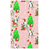 Rosa Weihnachtsbaumkuh Tischdecke (Vorderseite)