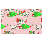 Rosa Weihnachtsbaumkuh Tischdecke (Vorderseite (Horizontal))