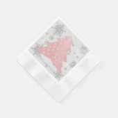 Rosa Weihnachtsbaumpapier Napkin Serviette (Ecke)