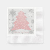 Rosa Weihnachtsbaumpapier Napkin Serviette (Vorderseite)