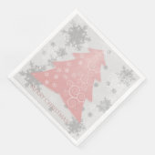 Rosa Weihnachtsbaumpapier Napkin Serviette (Ecke)