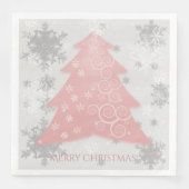 Rosa Weihnachtsbaumpapier Napkin Serviette (Vorderseite)