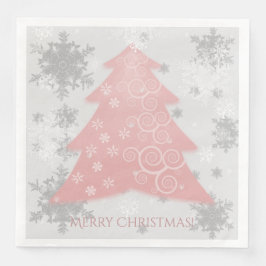 Rosa Weihnachtsbaumpapier Napkin Serviette