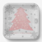 Rosa Weihnachtsbaumplatte Pappteller (Vorderseite)