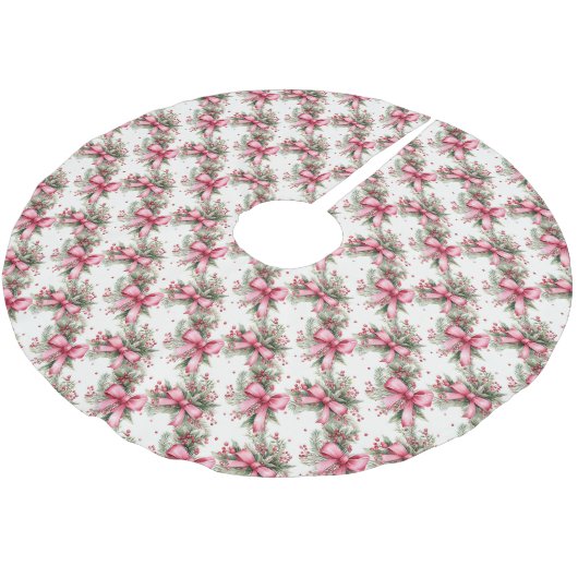 Rosa Weihnachtsbaumrock Polyester Weihnachtsbaumdecke (Schrägansicht)