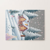 Rosa Weihnachtsbaumstadt Puzzle (Horizontal)