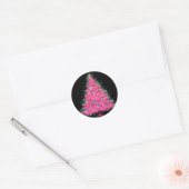 Rosa Weihnachtsbaumsticker, Weihnachtssticker Runder Aufkleber (Umschlag)