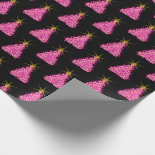 Rosa Weihnachtsbaumwrapppapier Geschenkpapier (Ecke)