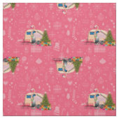 Rosa Weihnachtscamper flamingo santa Stoff (Muster)