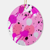 Rosa Weihnachtsdekor - Rosa Verzierung Keramik Ornament (Links)