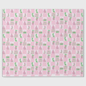 Rosa Weihnachtsdekoration Geschenkpapier (Flach)