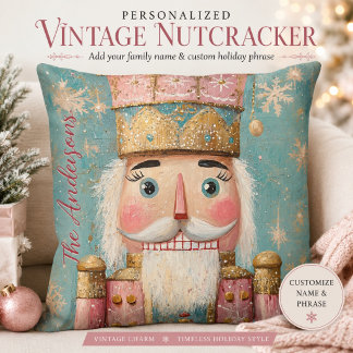 Rosa Weihnachtsdekoration Nussknacker Vintage Fami Kissen
