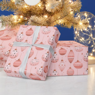 Rosa Weihnachtsdekorationen Geschenkpapier