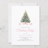 Rosa Weihnachtsdinnerparty Einladung (Vorderseite)