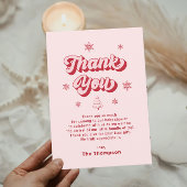 Rosa Weihnachtsdusche Dankeskarte