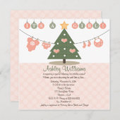 Rosa Weihnachtsdusche Einladungen (Vorne/Hinten)