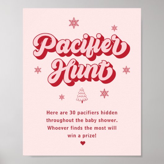 Rosa Weihnachtsdusche Schnuller Jagdspiel Poster (Vorne)