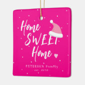 Rosa Weihnachtsfamilie FOTO name Zuhause Sweet Zuh Keramikornament (Links)