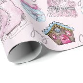 Rosa Weihnachtsfarbe Niedlich Geschenkpapier (Rolleneckpunkt)