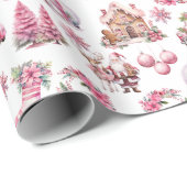 Rosa Weihnachtsfarbe Vintag Geschenkpapier (Rolleneckpunkt)