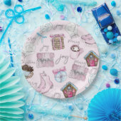 Rosa Weihnachtsfarben Pappteller (Party)