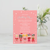 Rosa Weihnachtsfeier Einladung (Stehend Vorderseite)