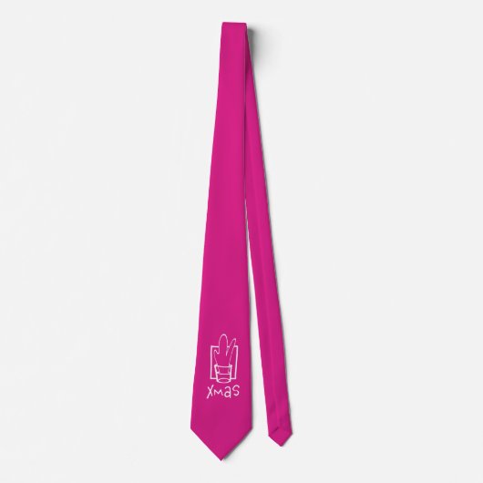 Rosa Weihnachtsfeier Krawatte (Vorderseite)