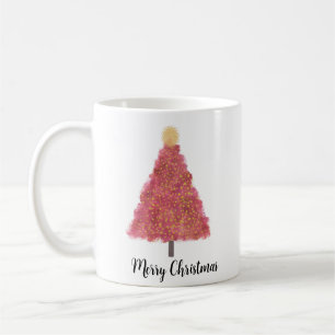 Rosa Weihnachtsfeier mit Glitzer Kaffeetasse