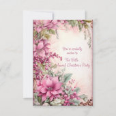 Rosa Weihnachtsfeiertage Jährliches Party Einladung (Vorderseite)