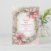 Rosa Weihnachtsfest - Party Einladung (Stehend Vorderseite)