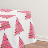 Rosa WeihnachtsFolk Art Tree Tablecloth Tischdecke (Beispiel)