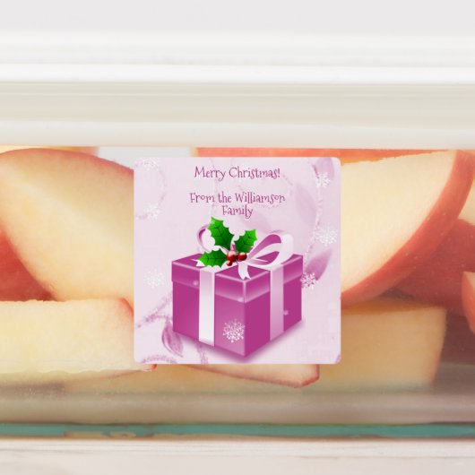 Rosa Weihnachtsgeschenk Backetikett Etiketten (Befestigt)